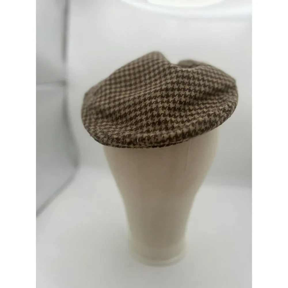 100% WOOL TWEED 6 PANELS CAP Classic Driving Newsboy Gatsby Motoring VINTAGE